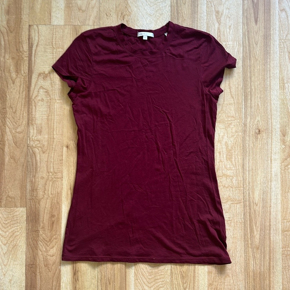 Vince Burgundy T-Shirt Size L
